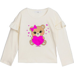 Funky Παιδικό T-Shirt Μακρυμάνικο Μπεζ Φούξια 226-706118-2