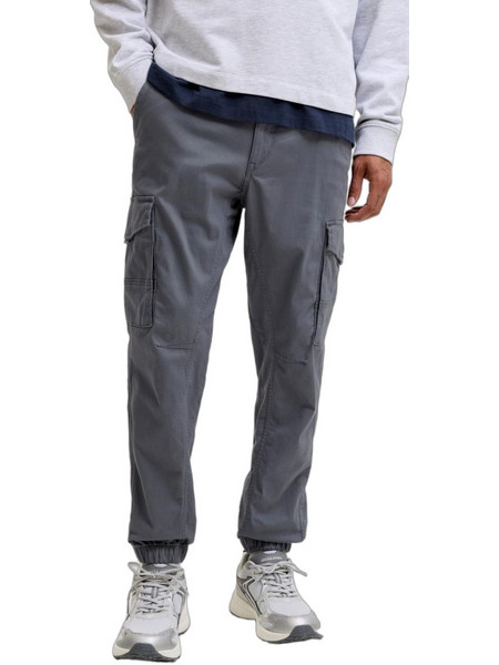 Jack & Jones Ανδρικό Παντελόνι Cargo Ελαστικό Κανονική Εφαρμογή Ανθρακί 12139912