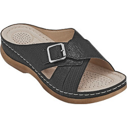 B-Soft Γυναικείες Παντόφλες Καλοκαιρινές Flatforms Ανατομικές Μαύρες 16617-81