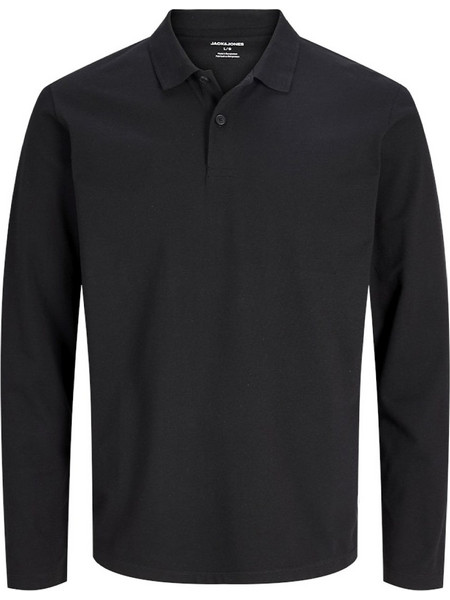Jack & Jones Ανδρική Μπλούζα Polo Μακρυμάνικη Μαύρη 12306293