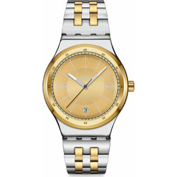Swatch Goldcloak Γυναικείο Ρολόι Αυτόματο με Ασημί Χρυσό Μεταλλικό Μπρασελέ YIS437G
