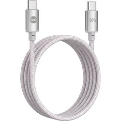 Forever Vibe Braided USB-C to USB-C 60W 1m Silver