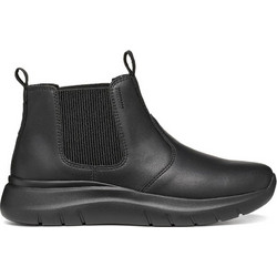 Geox Plummery Γυναικεία Μποτάκια Chelsea Δερμάτινα Μαύρα D66YNA 0009B C9999