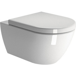 GSI Pura/55 Swirlflush Λεκάνη Τουαλέτας Κρεμαστή χωρίς Καζανάκι με Κάλυμμα Slim Soft Close Λευκή 881500C-300