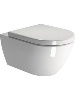 GSI Pura/55 Swirlflush Λεκάνη Τουαλέτας Κρεμαστή χωρίς Καζανάκι με Κάλυμμα Slim Soft Close Λευκή 881500C-300