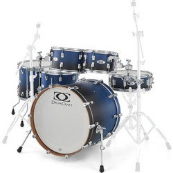 Drumcraft Series 6 2up 2down Satin Black to Vivid Blue Fade