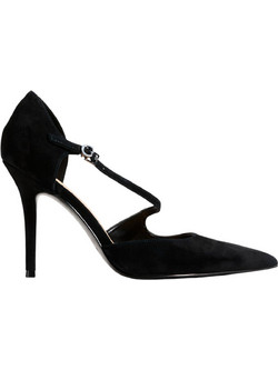 Guess Γόβες Suede με Τακούνι Στιλέτο με Λουράκι Μαύρες FLTNAPSUE08