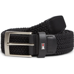 Tommy Hilfiger Adan Ανδρική Ζώνη Υφασμάτινη Πλεκτή Ελαστική Μαύρη AM0AM13824-BDS
