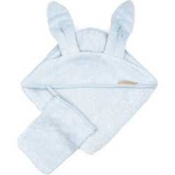 Bamboom Bunny Σετ Βρεφικό Μπουρνούζι Κάπα Γαλάζιο 75x75cm 2τμχ