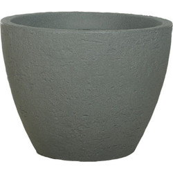 Miltoplast Stone Γλάστρα Στρογγυλή Πλαστική Ανθρακί 41x31.5cm