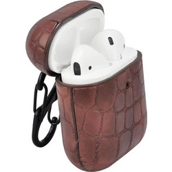 Terratec AirBox Θήκη Σιλικόνης με Γάντζο για Apple AirPods 1 / 2 Καφέ