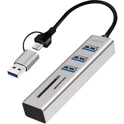 LogiLink UA0445 USB Hub 3.0 USB-C με 5 Θύρες USB-A / Card Reader