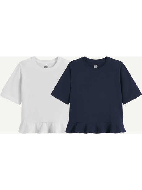 La Redoute Σετ Παιδικά T-Shirt Κοντομάνικα Λευκό Navy Μπλε 351299305
