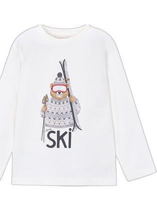 Mayoral Ski Παιδικό T-Shirt Μακρυμάνικο Λευκό 16-04024-077