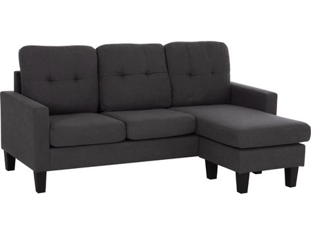 HomeMarkt Meggy Γωνιακός Καναπές Αναστρέψιμη Γωνία Γκρι 184x75x86cm HM3297.11