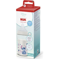 Nuk Perfect Match Stitch Πλαστικό Μπιμπερό με Θηλή Σιλικόνης κατά των Κολικών 3+ Μηνών Transparent 260ml