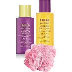 Folia Professional Bath Shower Gel 100ml + Body Lotion 100ml + Sponge
