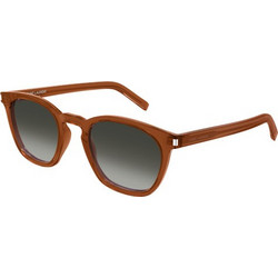 Saint Laurent SL28 051 Ανδρικά Γυαλιά Ηλίου Τετράγωνα Κοκάλινα Καφέ με Μαύρο Φακό