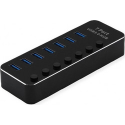 Roline 14.02.5057 USB Hub 3.0 USB-A με 7 Θύρες USB-A & Εξωτερική Παροχή Ρεύματος