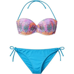 Med Bikini Set Strapless με Ενίσχυση Γαλάζιο Πολύχρωμο 5202501-84/52064301-84