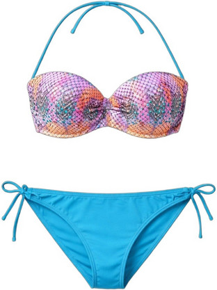 Med Bikini Set Strapless με Ενίσχυση Γαλάζιο Πολύχρωμο 5202501-84/52064301-84