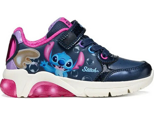 Geox Lilo & Stitch Παιδικά Sneakers με Φωτάκια Navy Μπλε Φούξια J66M4E05402C4268