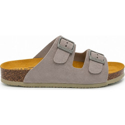 Plakton Γυναικεία Σανδάλια Suede Ανατομικά Γκρι 340010