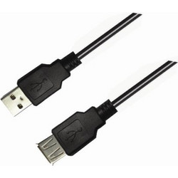 Aculine USB-001 Καλώδιο USB-A Male 2.0 to USB-A Female 1.8m Black
