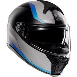 AGV Tourmodular Multi Stray Matt Black Grey Blue Κράνος Μηχανής Flip-Up 1600gr
