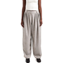 Topshop Ψηλόμεση Υφασμάτινη Γυναικεία Παντελόνα Loose Εφαρμογή Γκρι 31001375