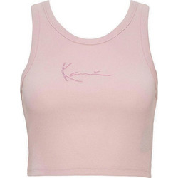Karl Kani Γυναικείο Καλοκαιρινό Crop Top Ριπ Ροζ KW-TP011-060-02
