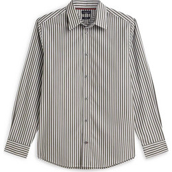 Tommy Hilfiger Ανδρικό Πουκάμισο Βαμβακερό Ριγέ Μακρυμάνικο Κανονική Γραμμή Γκρι MW0MW44850-PLI