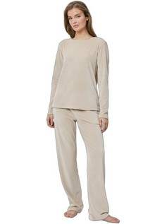 Aruelle Nadia Σετ Γυναικείες Πιτζάμες Βελουτέ Off White 39.02.23.106