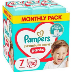 Pampers Premium Care Pants Monthly Pack Πάνες Βρακάκι No7 15+kg 80τμχ