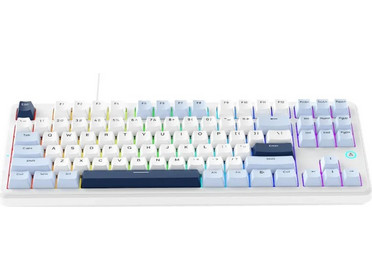 Ajazz AF98 Plus Ασύρματο Gaming Πληκτρολόγιο TenKeyLess RGB White Blue