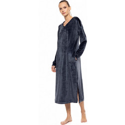 Pink Label Γυναικείο Νυχτικό Χειμωνιάτικο Βελουτέ Navy Μπλε W2025