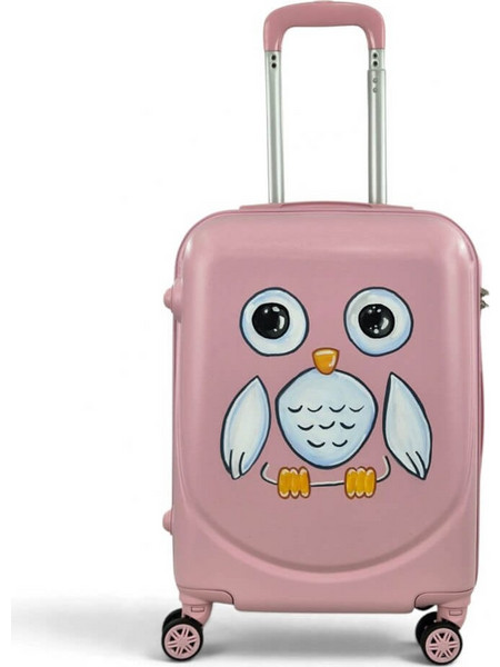 Playbags Collection Owl PS901-20 Παιδική Βαλίτσα Καμπίνας 55x40x20cm με 4 Ρόδες Ροζ