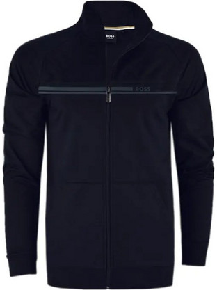 Hugo Boss Ανδρική Ζακέτα Πλεκτή με Φερμουάρ Navy Μπλε 50554779-404
