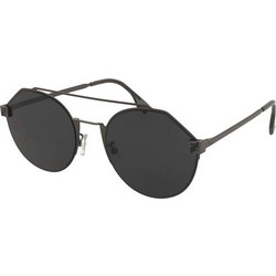 Fendi FE40060U 14A Γυναικεία Γυαλιά Ηλίου Πολυγωνικά Μεταλλικά Ασημί με Μαύρο Φακό