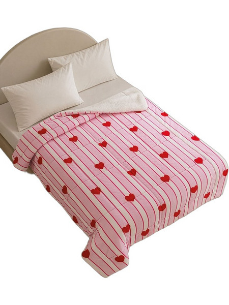Rythmos Love Lines Παιδική Κουβέρτα Fleece Καρδούλες 160x220 Ροζ