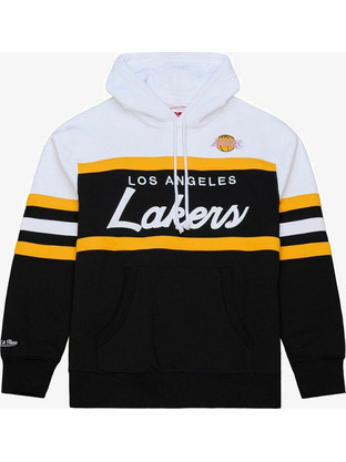 Mitchell & Ness Team Color Head Coach Hoodie Los Angeles Ανδρικό Αθλητικό Φούτερ με Κουκούλα Μαύρο TH16322-LALBLCK