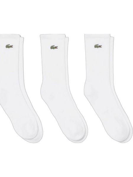 Lacoste Ανδρικές Κάλτσες Ψηλές Λευκές 3Pack RA9192
