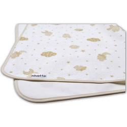 Ninetta Bebe 733 Clouds Αδιάβροχο Σελτεδάκι Αλλαξιέρας Μωρού 100% Βαμβακερό Μπεζ 60x90cm