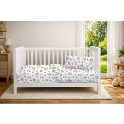 Dimcol Foxes 594 Βρεφικό Πάπλωμα Κούνιας 160x120cm Λευκό Λιλά
