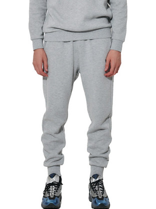 Body Action Ανδρικό Παντελόνι Φόρμας Fleece με Λάστιχο Γκρι 023627-01