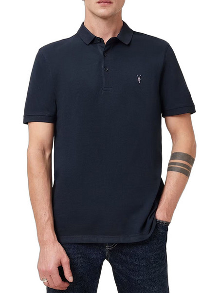 AllSaints Reform Ανδρική Μπλούζα Polo Navy Blue M075PB