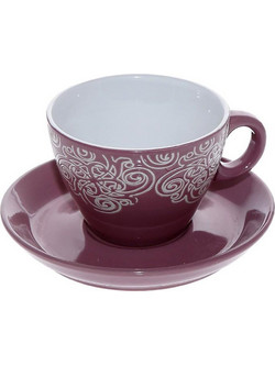 Espiel Jumbo Σετ Φλιτζάνια Cappuccino & Τσαγιού Πορσελάνης Μπορντό 330ml 6τμχ HUN118K6