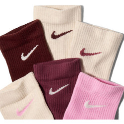 Nike Everyday Elevated Ανδρικές Κάλτσες Ψηλές με Σχέδια Μπορντό Καφέ Μπεζ Ροζ 6Pack HQ8021-910