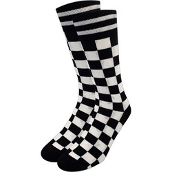 NODO Chess Checkerboard Βαμβακερές Ανδρικές Κάλτσες Ψηλές Λευκές S16589