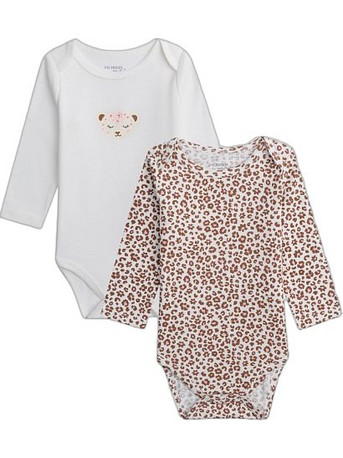 Dpam Σετ Φορμάκια Εσώρουχα Μακρυμάνικα για Κορίτσι Λευκό Καφέ 26WH13J3BDL